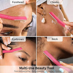 Face Razors for Women, Dermaplane Razor for Women Face, Eyebrow Razor, Facial Razors, Dermaplaning Tool, Gentle Skin Exfoliation Microblades for Sensitive Skin, Peach Fuzz Remover, 10 Count (Coral)