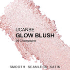 UCANBE Baked Blush for Cheek, Glow Blushing Palette - Seamless Silky Blendable Powder Blush Makeup Palette, Delivering Long Last Natural Ruddy Complexion, 05 Champagne