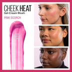 Maybelline Cheek Heat Gel-Cream Blush Makeup, Lightweight, Breathable Feel, Sheer Flush Of Color, Natural-Looking, Dewy Finish, Oil-Free, Pink Scorch, 1 Count