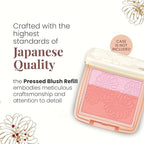 Paul & Joe Pressed Blush Palette Refill Only, Case Sold Separately, Oil-Absorbing Blush Powder, Bi-Color Face Blushes with Fitting Veil Powder, Light Pink and Light Orange, 02 Confiserie, 0.17 oz