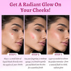 UCANBE 3PCS Liquid Blush Set – Dewy Cream Blush Makeup for Cheeks – Lightweight Long Lasting Blendable Buildable Formula for Natural Flush（Berry Smooch, Bronze Rose, Peach Pink）