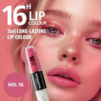 Dermacol NEW 16-Hour Lip Colour, Highly Pigmented Glossy Lip Stain, Two-Phase Lip Plumper Gloss, Kissproof Lip Makeup Products with Matte and Glitter Finish, n.16