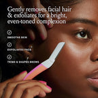 Billie - Dermaplane Starter Kit - Reusable Handle + 3 Refill Blades - Remove Facial Hair + Perfectly Shape Brows - Dermatologist-Approved - Malibu