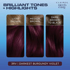 Clairol Nice'n Easy Permanent Hair Dye, 3RV Darkest Burgundy Violet Hair Color, Pack of 1