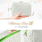 Soidram floral makeup bag quilted