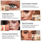 4-Layer Book-Style Foldable Makeup Palette Set | Portable & Long-Lasting | Contour Blush Highlight Eyeshadow, Professional 43 Shades, Suitable for Multiple Skin Tones & Makeup Looks, Gift Idea