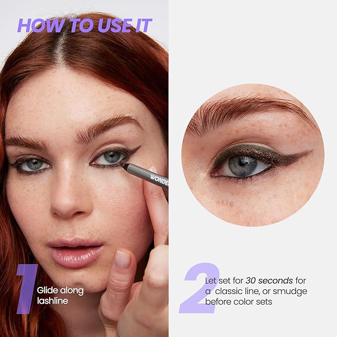 Wonderskin Eyeliner Pencil, 1440 Longwear Blue Eyeliner Pencil - Waterproof, Sharpenable & Smudge Proof
