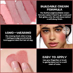 FOCALLURE Cream Blush Makeup,Buildable Blush Stick for Cheeks,Matte and Dewy Finish,Long Wearing,Easy Application,Lightweight Multi Stick,DARK ROSE