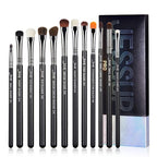 Jessup Eyeshadow Brush Set 12pcs Eye Makeup Brushes Set Professional Premium Sythetic Eye Shadow Blending Smoky Shader Concealer Brush Black T339