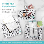 Bumkins Travel Bag, Toiletry, TSA Approved Pouch, Zip Bag, Quart Size Airline Compliant, Clear-Sided, Baby, Diaper Bag Organization, Makeup, Accessories, Packing, Set of 3 Sizes, Black Hearts