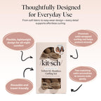 Kitsch Velvet XL Heatless Curling Set - Hair Curler for Heatless Curls Overnight - Flexi Rod & Hair Curlers to Sleep In, No Heat Damage Styling - With Two Velvet Bow Scrunchies - Eucalyptus