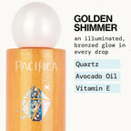 Pacifica Bronzing Body Oil – Crystal Bronze Shimmering Oil for Natural Sun-Kissed Glow, Hydrating Body Illuminator, Vanilla Coconut Scent, Vegan & Cruelty-Free, Clean Beauty, 4 fl oz