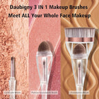 Makeup Brushes, Daubigny Perfect 3IN1 Makeup Brush for Face Blush Liquid Powder Foundation Brush for Blending Liquid, Cream or Flawless Powder Cosmetics with Great Gift Case
