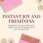 Paul & Joe Pressed Blush Palette Refill Only, Case Sold Separately, Oil-Absorbing Blush Powder, Bi-Color Face Blushes with Fitting Veil Powder, Light Beige and Pink, 06 Strawberry Chocolate, 0.17 oz