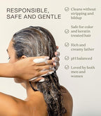 Non Toxic Vegan Shampoo with Organic Ingredients, Apple Cider Vinegar & Tea Tree Oil - Sulfate Free, Color Safe, Paraben Free, Gluten Free, Cruelty Free, pH Balanced