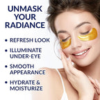 Stylia Under Eye Patches for Puffy Eyes and Dark Circles (20 Pairs) - 24k Gold Under Eye Mask with Vitamin C, Hyaluronic Acid, Pearl Extract - Eye Masks for Dark Circles and Puffiness