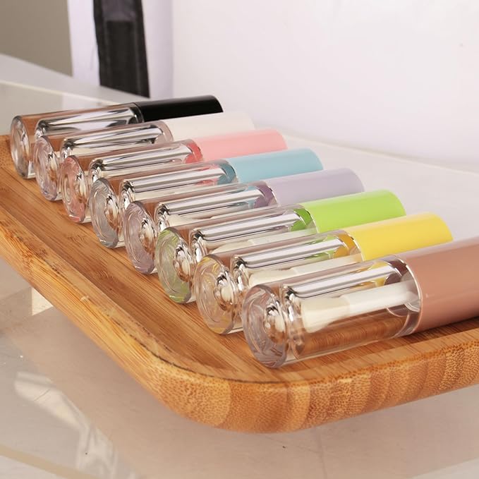 COSIDEA 14pcs Empty 6ml big doe foot wand Chunky lip gloss tubes for DIY lipgloss,Pink round lipgloss containers tubes with thick wand (Green)