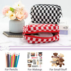 Pazimiik checkered makeup bag for