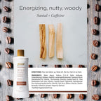 RAW SUGAR Simply Body Wash - Santal + Caffeine (25 Fl Oz, Pack of 1) Moisturizing & Soothing Bath & Shower Gel, Formulated without Sulfates & Parabens, Vegan