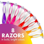 BIC Soleil Smooth Colors Women's Disposable 3 Blade Razors, Vibrant Handles and Moisture Strip, 8-Pack