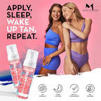 Mystic Tan Self Tanning Bundle: Wake-Up Tan Self Tanner Water Mousse 5.5 fl. oz. + Streak Free Tan Applicator Mitt - Hyaluronic Acid Overnight Moisturizer, Easy-to-Use, Works While You Sleep