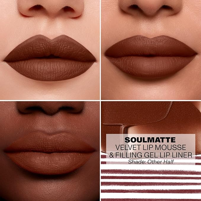 Morphe Soulmatte Velvet Lip Mousse Matte Lipstick - Air-Whipped, Soft Matte Lip Makeup with Vitamin E to Hydrate, Soften and Smooth Lips - Other Half (0.128 Oz)