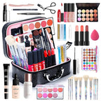 All in One Makeup Bundle with Makeup and Reusable Waterproof Case, Ultimate Color Combination Eye Shadow Palette, Photo Finish Foundation, Lipstick Set, Multi-Use Concealer etc, Makeup Gift Set