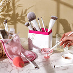 Jessup Makeup Brushes Set 14pcs Highend Makeup Gift Set for Women Include Foundation Concealer Blush Contour Powder Eye Shadow Brush, Makeup Sponge, Makeup Brush Cleaner and Towel, Pearl White T333