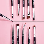 Jessup Eyeliner Brush Set, Professional Eye Liner Makeup Brushes 11pcs, Angled Flat Definer Ultra Fine Bent Pencil Point Eyeliner Brushes for Precision Liner, T324