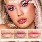 Plumping Lip Glow Oil,Hydrating Tinted Lip Oil Color Changing Lip Gloss Floral Moisturizing Lip Balm Lip Care For Dry Lip Long Lasting Nourishing 3Pack