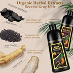 Instant Black Hair Dye Shampoo 3- in-1, 100 Percent Gray Coverage, Magic in 15 Minutes for All Types, Natural Women & Men, Color Depositing Conditioner, Easy to Use