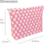 Pazimiik knitted checkered makeup bag