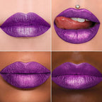 MAKI YIKA Purple Lipstick for Women Metallic Lipsticks Glitter Long Lasting Lipstick No Smudge No Transfer Liquid Lip Gloss (BR18 Amethyst)