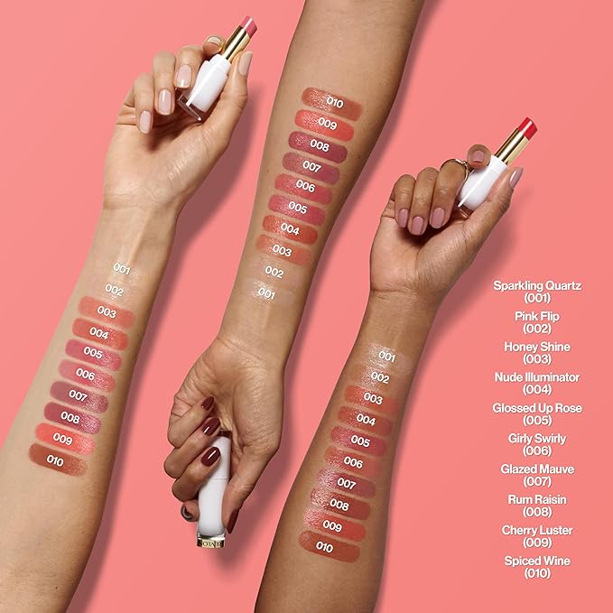 REVLON Super Lustrous Glass Shine Balm, Hydrating Tinted Lipstick, Sheer, Glossy Shiny Finish, 001 Sparkling Quartz, 0.11 oz