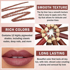 12 Colors Lip Liner Set Lip Liner Pencil Natural Nude Brown Matte Lip Liner Long Lasting Smooth Lip Pencil for Daily Lip Makeup