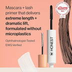 Honest Beauty 2-in-1 Extreme Length Clean Mascara + Lash Primer | Lengthening + Volumizing | EWG Verified + Cruelty Free | Black, .27 fl oz