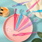 8 Pcs Small Eyebrow Razor for Women Portable Face Razors for Women Facial Hair Lip Trimmer Hair Shaving Removal Tool Dermaplaning Tool Eyebrow Shaver with Safety Cap for Makeup Face Care, 4 Colors