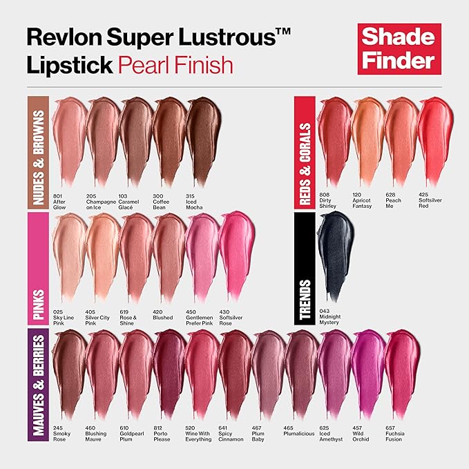 Revlon Super Lustrous Lipstick, Creamy Formula For Soft, Fuller-Looking Lips, Moisturized Feel, 808 Dirty Shirley, 0.15 oz