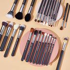 Jessup Makeup Brushes Set Professional 27 pcs Brush Makeup Premium Synthetic Foundation Contour Powder Blush Highlighter Eyeshadow Concealer Brow Face Make Up Brushes Tools Black/Silver T133