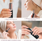 Facial Hair Removal for Women | Electric Razor Device Small Mustache Dermaplaning Remover Tools Tweezers Epilator Trimmer Face Dermaplane Shavers Beauty Gadgets Set Accessories by VISOFO (Onyx)