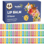 64 Pack Lip Balm, Natural Lip Balm Bulk with Vitamin E and Coconut Oil, Moisturizing Lip Balm for Dry Cracked Lips, Lip Balm for Stocking Stuffers - 8 Flavors