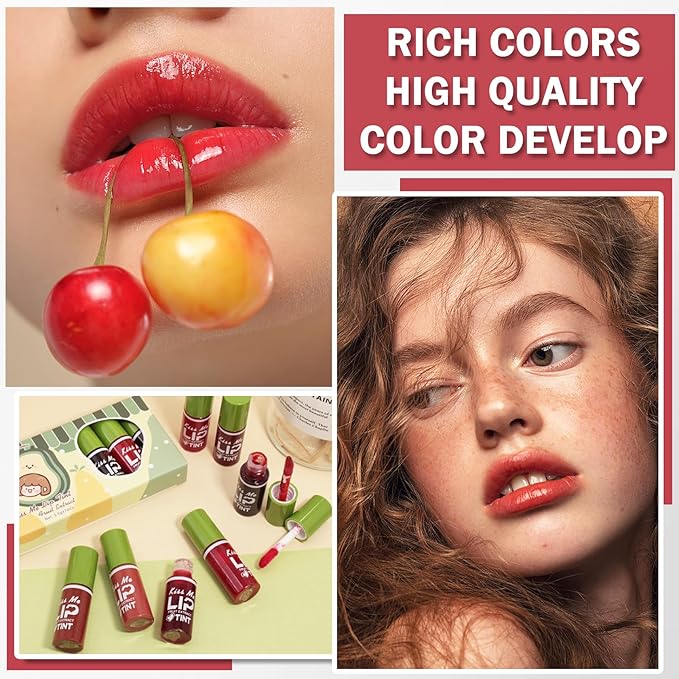Lip Tint Stain Set,7 Colors Water Tint Lip Long