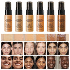 6 Colors Liquid Foundation Long-Lasting,Poreless Liquid Oil Concealer Foundation For All Skin Type,Waterproof & Sweat-Proof,Easy To Push Away,Flawless Finish Foundation,Balanced Skin Color