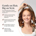 Kitsch Velvet XL Heatless Curling Set - Hair Curler for Heatless Curls Overnight - Flexi Rod & Hair Curlers to Sleep In, No Heat Damage Styling - With Two Velvet Bow Scrunchies - Eucalyptus