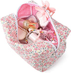 Soidram floral makeup bag quilted