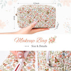 Soidram quilted makeup bag floral