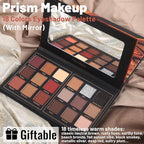 Prism Makeup Matte Eyeshadow Palette Pro 18 Colors Pigmented Shimmer Glitter Eye Shadow Palette, Long Lasting Waterproof Smokey Powder Cosmetics Halloween Makeup Kit (01# Seductress)