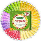 39 Pack of Lip Balm, 12 Flavored Lip Balm in Bulk Natural Lip Balm Set, Beeswax Moisturising & Soothing Lip Balms Bulk Gifts for Women Stocking Stuffers Party Favors(4.2g/0.15oz)