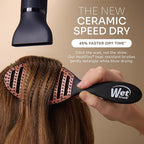 Wet Brush Ceramic Speed Dry Hair Brush, Black - Vented Design & Soft HeatFlex Bristles Are Blow Dry Safe - Ergonomic Handle Manages Tangles - Pain-Free Hair Accessories
