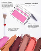 Powder Blush Palette, Matte Powder Makeup Blush for Cheeks, Natural Glow Face Blush Contour Palette, Lightweight, Smooth, Highly Pigmented Buildable Color, Long-lasting All-Day Face Enhancing -#Cherry